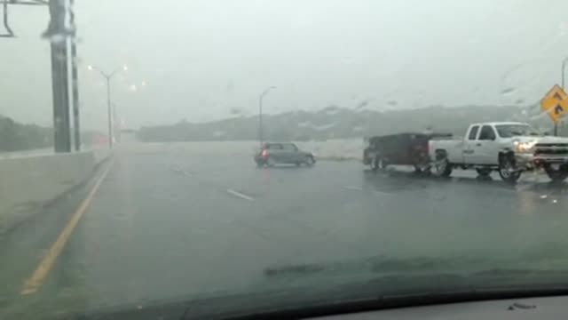 News video: Olmos Basin flooding has spilled over onto 281